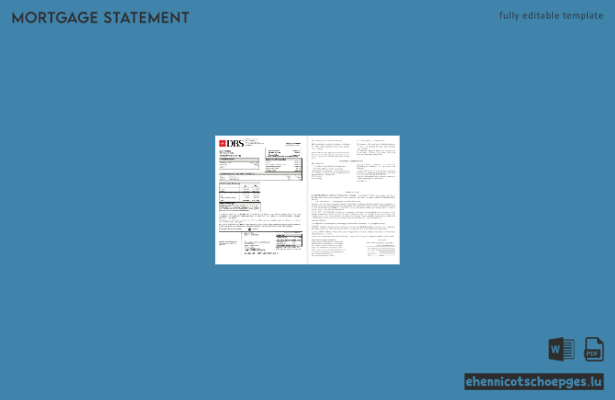 DBS-Bank-Hypothekenauszug aus Thailand in Word- und PDF-Formaten – Beispielvorschau